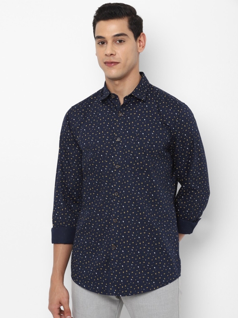 

Allen Solly Men Navy Blue Slim Fit Micro Ditsy Printed Pure Cotton Casual Shirt