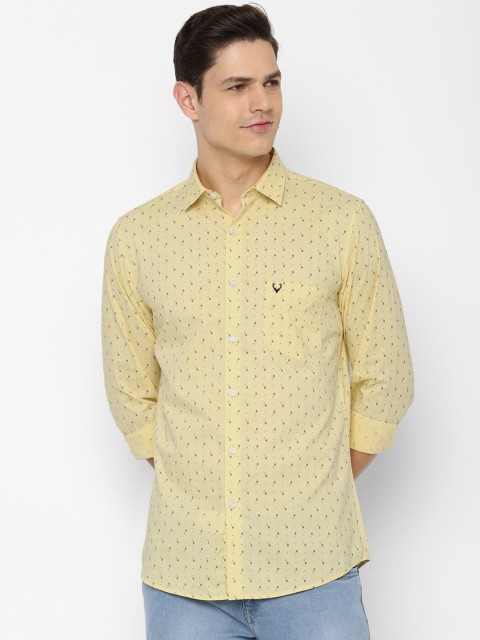 

Allen Solly Men Yellow Slim Fit Printed Casual Shirt