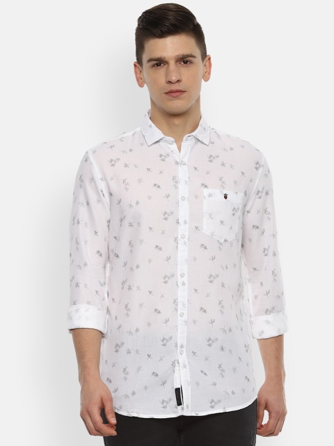 

Louis Philippe Jeans Men White Slim Fit Floral Printed Casual Shirt