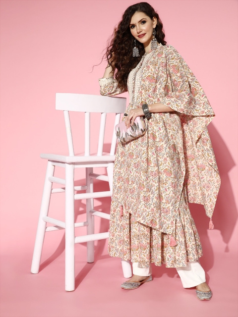 

ZOLA Women Classic Off-white Cotton Print Parade Kurta