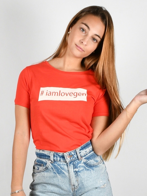 

LOVEGEN Women Red Typography Striped V-Neck Outdoor T-shirt