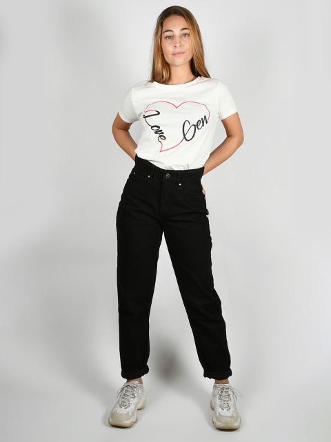 

LOVEGEN Women Off White Applique Outdoor T-shirt