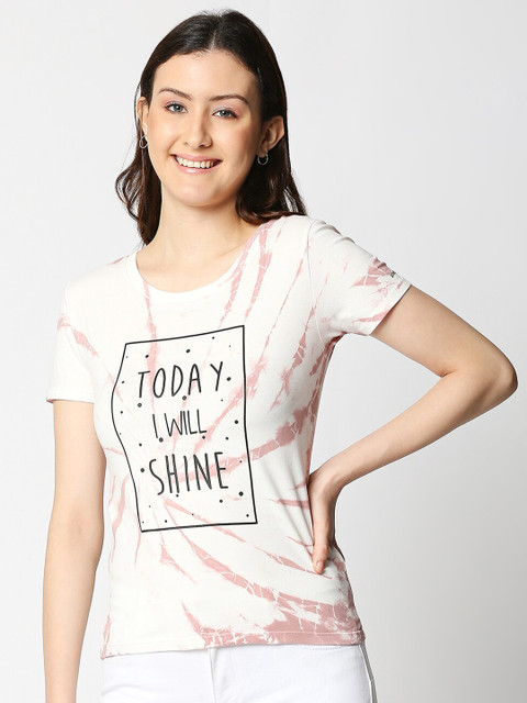 

LOVEGEN Women Multicoloured Typography Printed Extended Sleeves Outdoor T-shirt, Multi