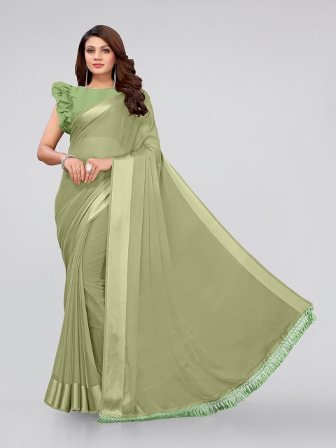 

MIRCHI FASHION Women Olive Sarees