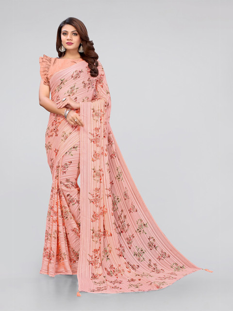 

MIRCHI FASHION Women Coral Sarees