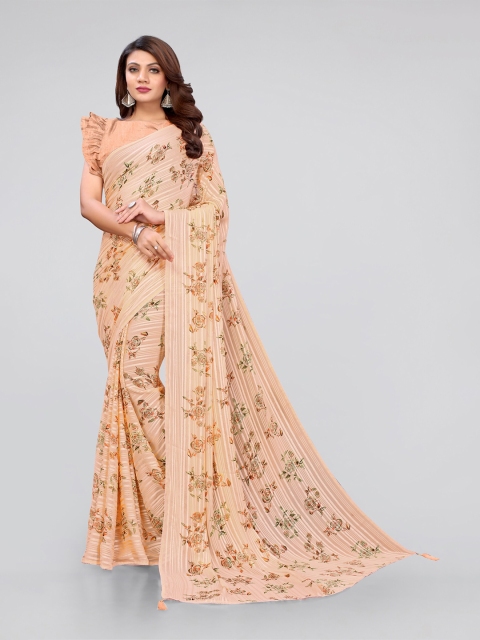 

MIRCHI FASHION Women Orange Sarees