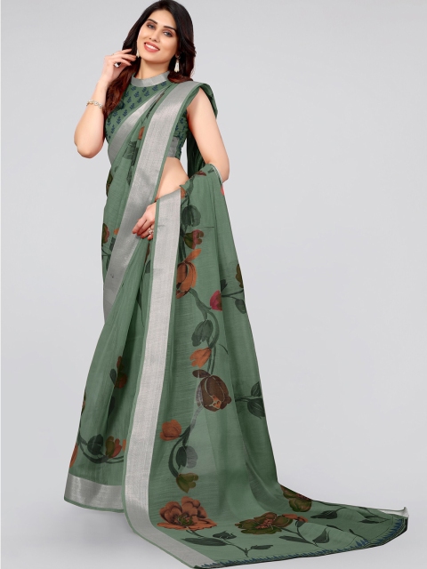 

MIRCHI FASHION Women Olive Sarees