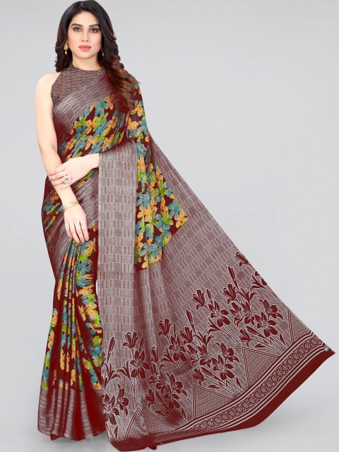 

MIRCHI FASHION Women Maroon Sarees
