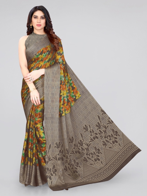 

MIRCHI FASHION Women Brown Sarees