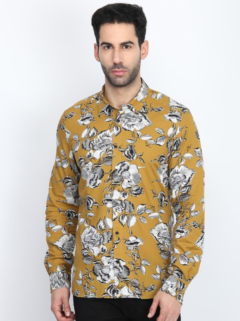 

Antony Morato Men Mustard Slim Fit Floral Printed Casual Shirt