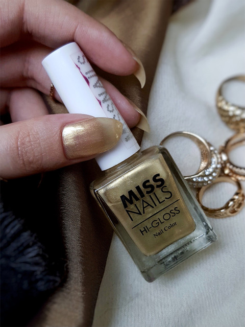 

MISS NAILS Gold Coloured Hi Gloss Long Lasting Nail Polish 10 ml
