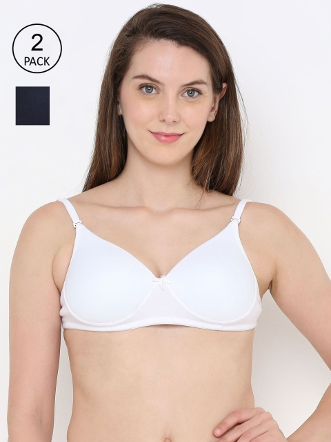 

Berrys Intimatess Set Of 2 White & Navy Blue Lightly Padded Bra