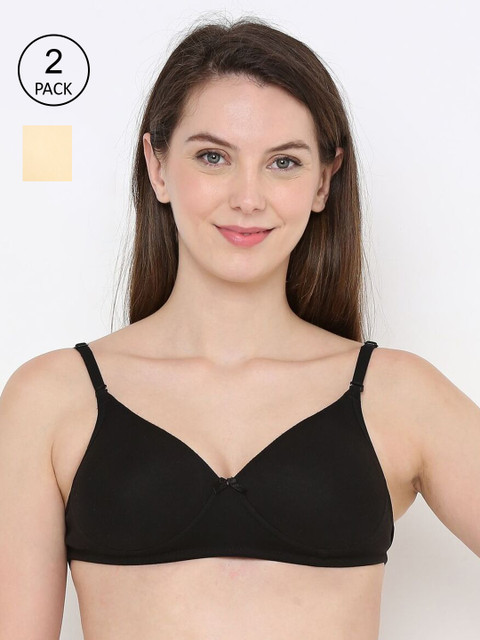 

Berrys Intimatess Pack Of 2 Black & Beige In Skin By Berry's Lightly Padded Bra