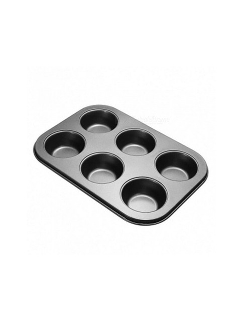 

HAZEL Black 6- Cavity Aluminium Non-Stick Coating Muffin & Cup Cake Tray