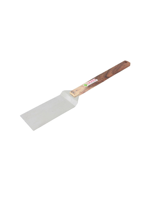 

HAZEL Silver Toned Steel Pizza Lifter With Wooden Handle