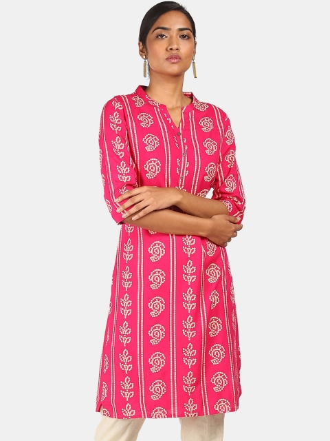 

Karigari Pink Geometric Printed Kurta