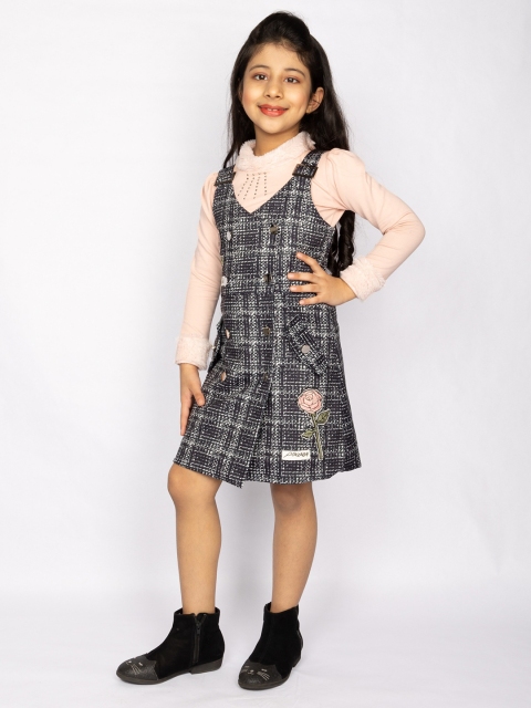 

Peppermint Black Checked Satin A-Line Dress