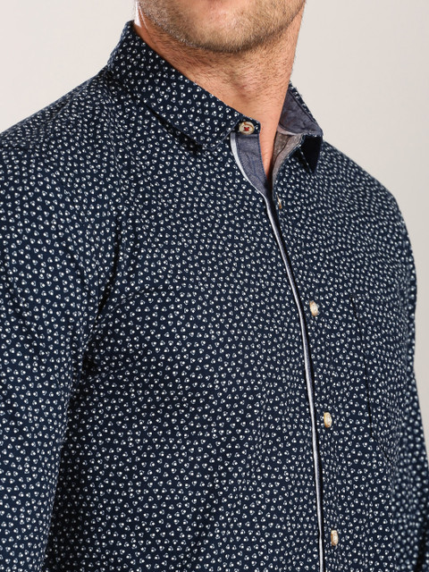 

Harvard Men Navy Printed Casual Shirt, Navy blue