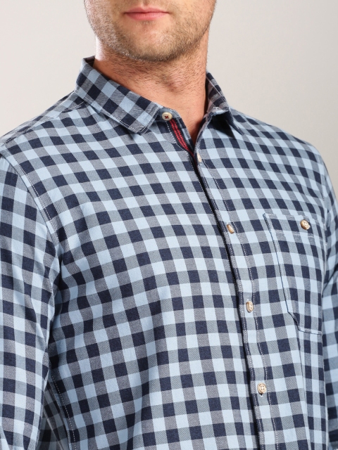 

Harvard Men Blue Checked Casual Shirt