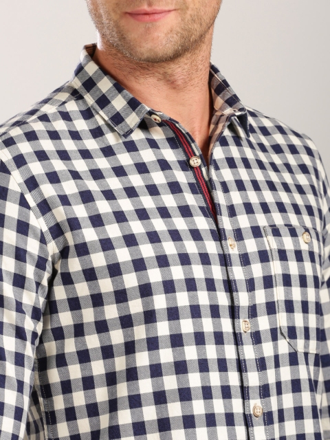 

Harvard Men Navy & White Checked Casual Shirt, Navy blue