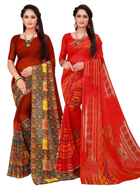 

KALINI Women Red Sarees
