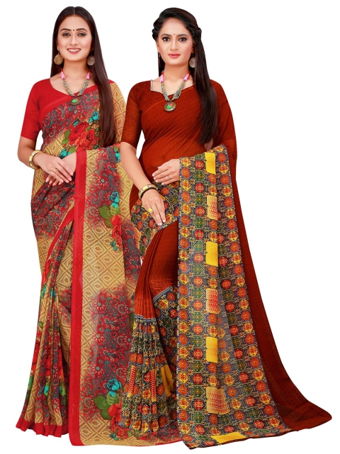 

KALINI Women Beige Sarees