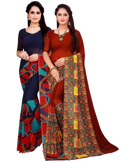 

KALINI Women Navy Blue Sarees