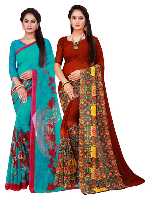 

KALINI Women Brown Sarees