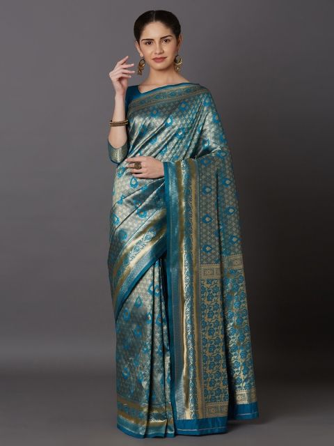 

SHAVYA Women Blue Sarees