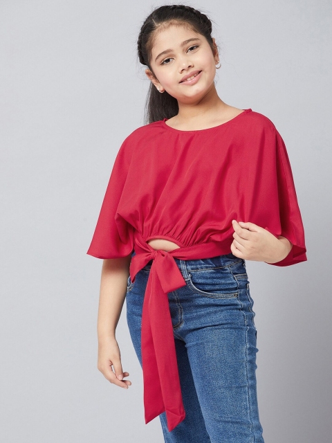 

Stylo Bug Red Crepe Crop Top