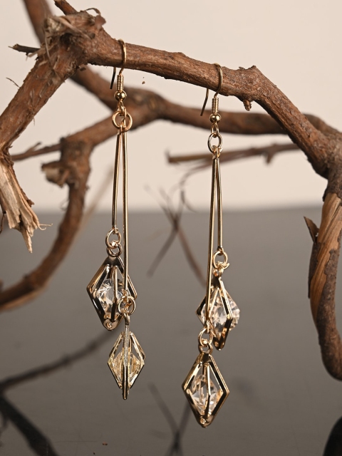 

BuckleUp Gold-Toned Contemporary Drop Earrings