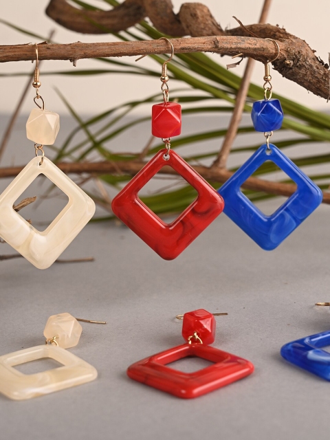 

BuckleUp Multicoloured Contemporary Drop Earrings, Multi