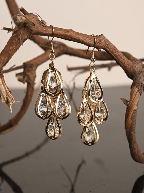 

BuckleUp Gold-Toned Contemporary Drop Earrings
