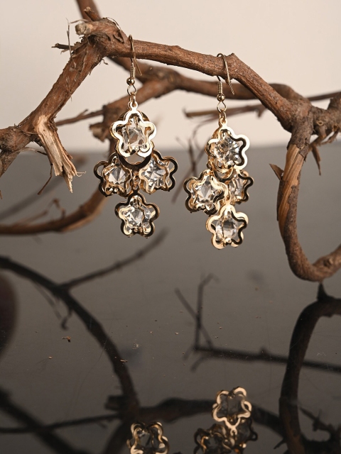 

BuckleUp Gold-Toned Contemporary Drop Earrings