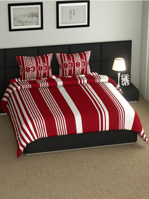 

Athome by Nilkamal Beige & Red Striped AC Room 120 GSM Single Bed Blanket