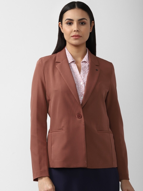 

Van Heusen Woman Brown Solid Regular Single Breasted Formal Blazer