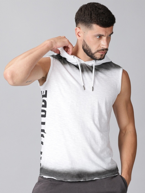 

ATTIITUDE Men White Hooded Sweatshirt