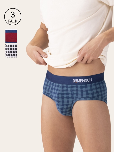 

DAMENSCH Pack of 3 Men Printed Anti-Odour Briefs DAM-ER-MIX-B-SHT-CBE-CLT-PACK-3-, Multi