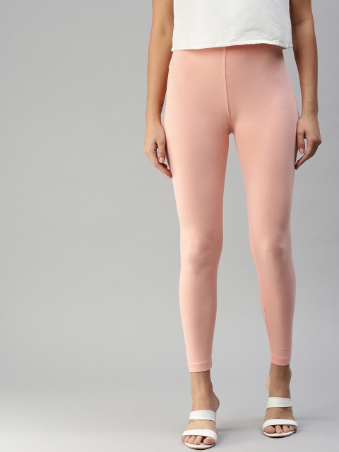 

De Moza Women Pink Solid Ankle-Length Leggings