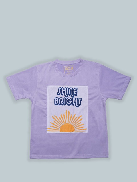 

GOJI Kids Lavender Dyed Dyed Henley Neck T-shirt
