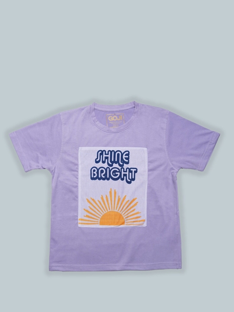 

GOJI Kids Lavender Dyed Dyed Henley Neck T-shirt