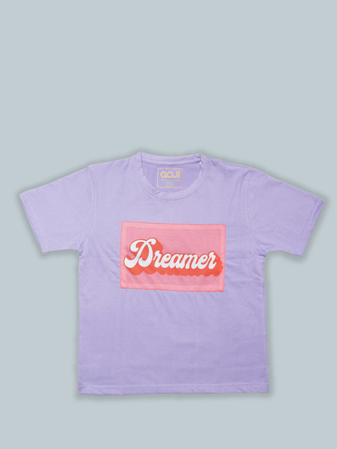 

GOJI Kids Lavender V-Neck Extended Sleeves Raw Edge T-shirt