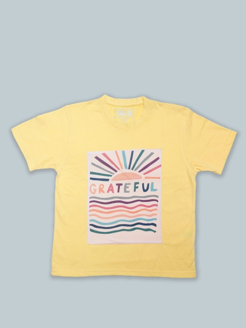 

GOJI Kids Yellow V-Neck Tropical T-shirt