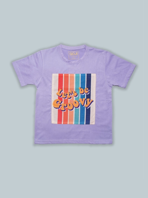 

GOJI Kids Lavender Typography Printed T-shirt