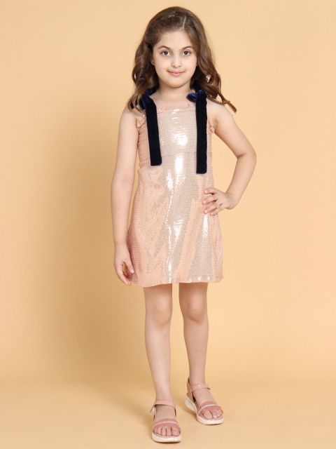 

PICCOLO Rose Gold Net A-Line Dress