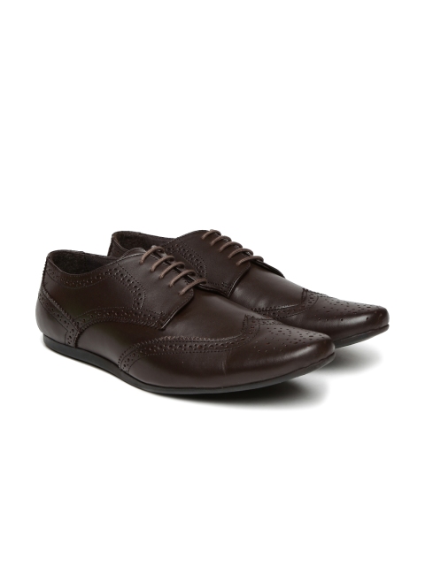 

Carlton London Men Coffee Brown Leather Semiformal Brogues