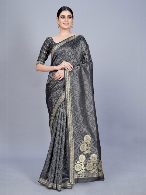

MONJOLIKA FASHION Women Grey Sarees