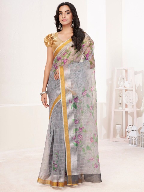 

SHOPGARB Women Grey Sarees