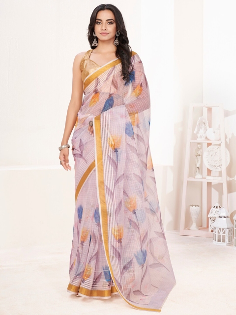 

SHOPGARB Women Lavender Sarees