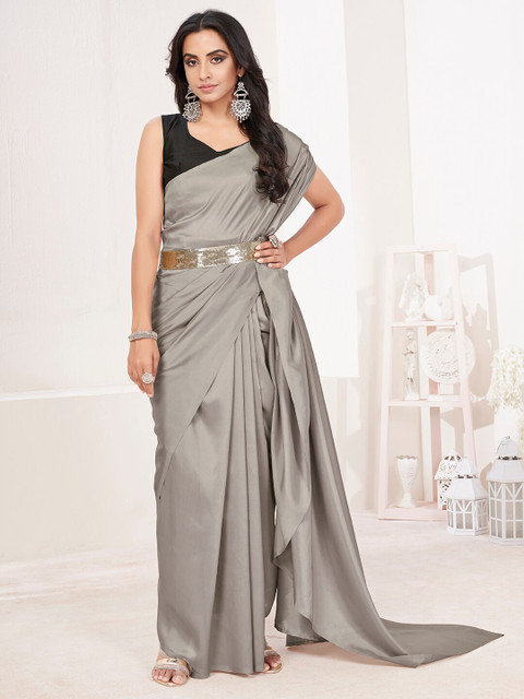

SHOPGARB Women Grey Sarees